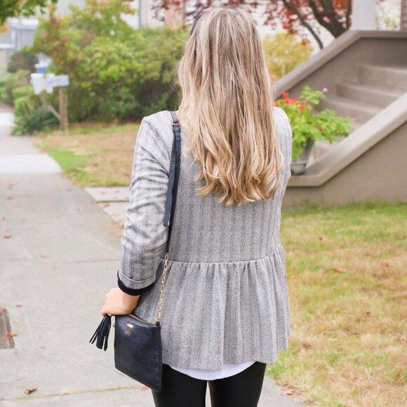 Tuckernuck Herringbone Darby Peplum Top/Jacket - Picture 2 of 6